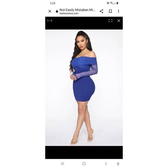 New XL Fashion Nova Royal Blue Not Exactly Mistaken Mini Dress Prom Party Dress - Picture 4 of 12